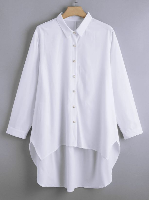 Cotton Fold Collar With Long Sleeve Blouse Shirt For Women's Casual Wear