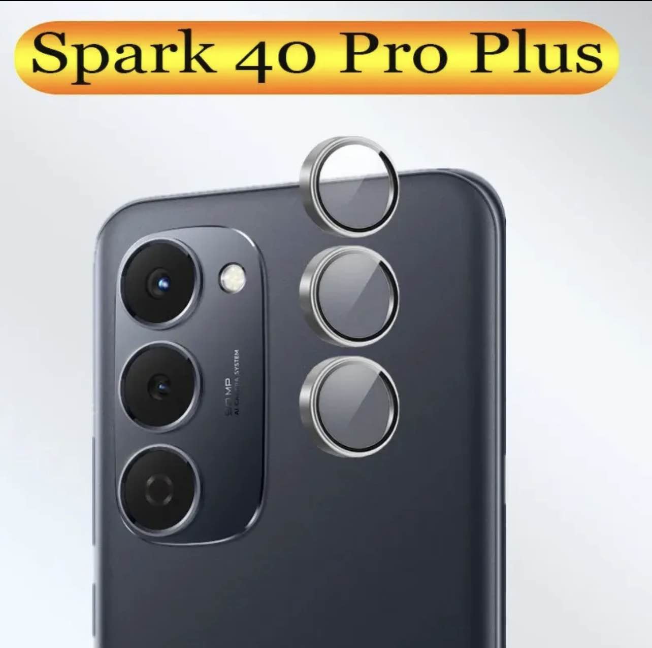 Tecno Spark 40 / 40 Pro / 40 Pro Plus Edge Camera Lens Protector – Tempered Glass Ring Cover, Scratch & Shock Proof, Full Camera Protection
