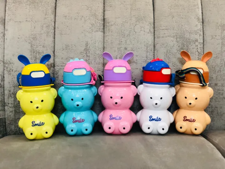 Water Bottle for Boys & Girls | Cute Teddy Bear Designs | Non-Thermic |720ml Kids Sports Water Bottle | Leak-Proof & Durable | Perfect for Gym, School & Outdoor Activities | Stylish College Thermos for Kids | Ideal for Girls & Boys