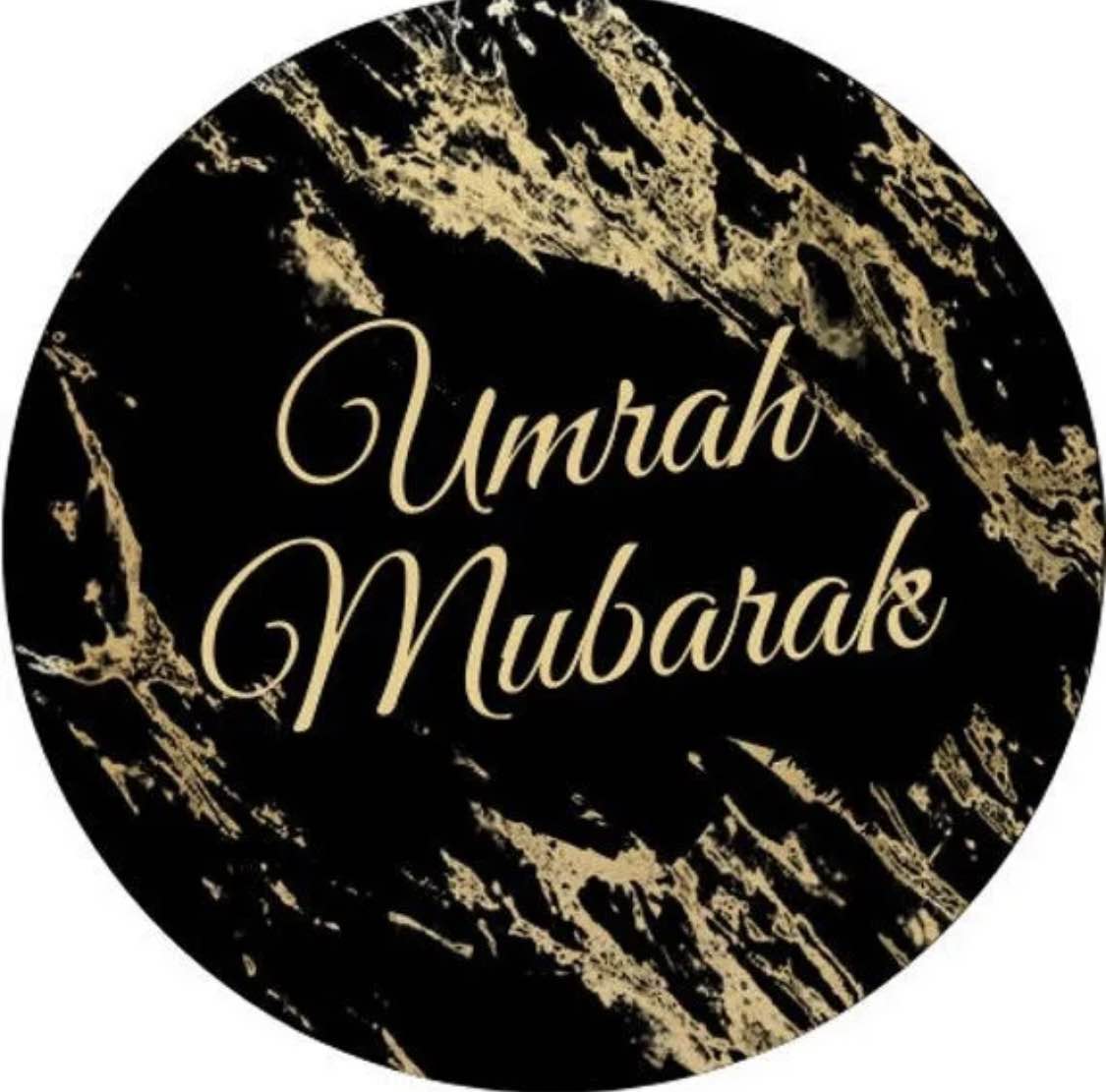 50 Pcs Umrah Mubarak Stickers | Islamic NON PERSONALISED Labels | 1.5 Inch Round Stickers for Umrah Gifts, Favors & Decorations
