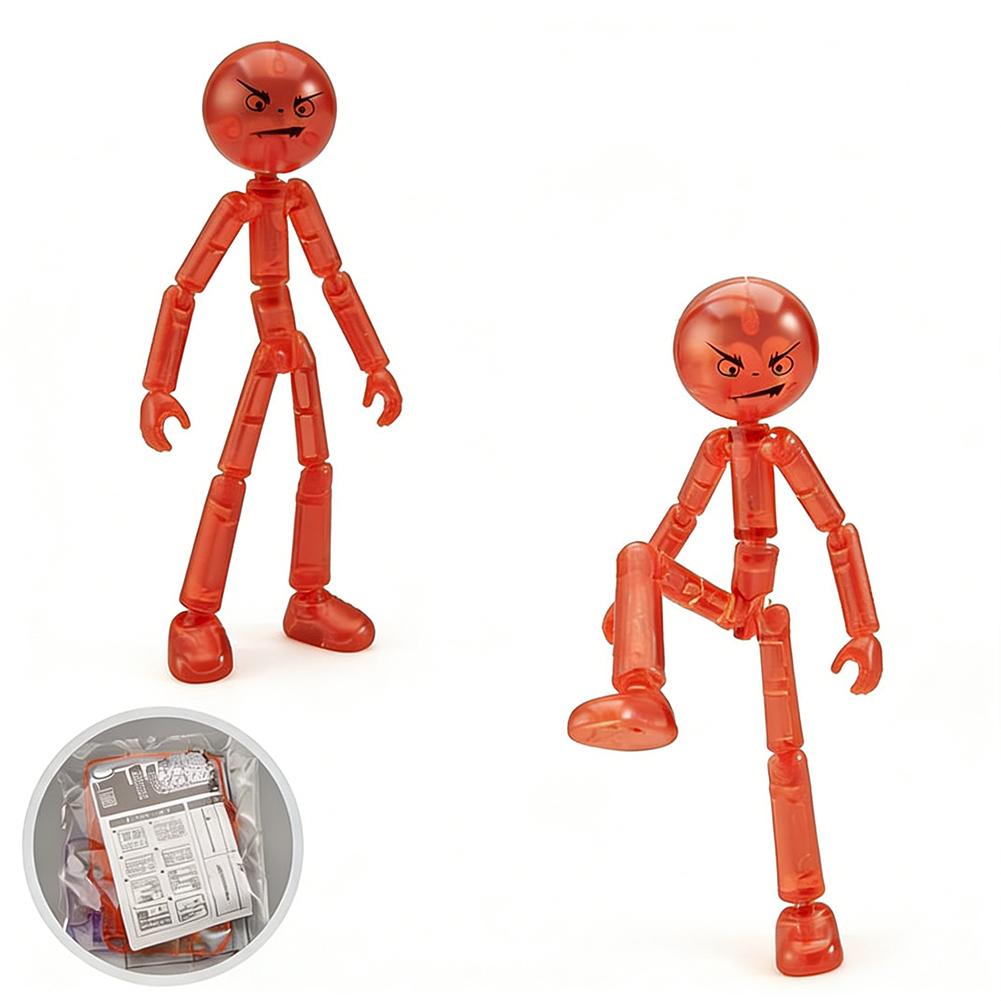 NEW Printing Mannequin Multi-jointed Stickman Toy Novelty Action Figure Stickman Assembled Robot Movable