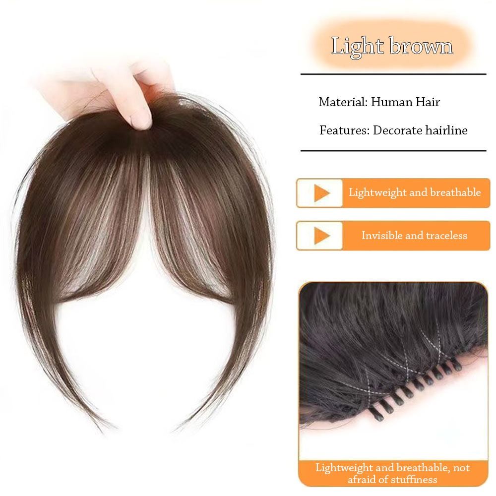 Fashion 3D Natural Bangs Invisible Middle Part False Bangs Synthetic Clip-In Side Fringe Hairpieces Women