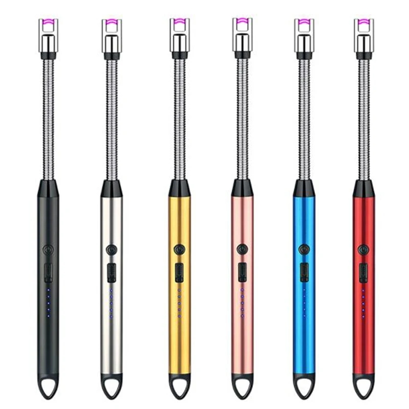 360° Outdoor Kitchen Lighter USB Rechargeable Portable Electronic Lighter Safety Lock Eco-friendly For Candles Gas Stoves