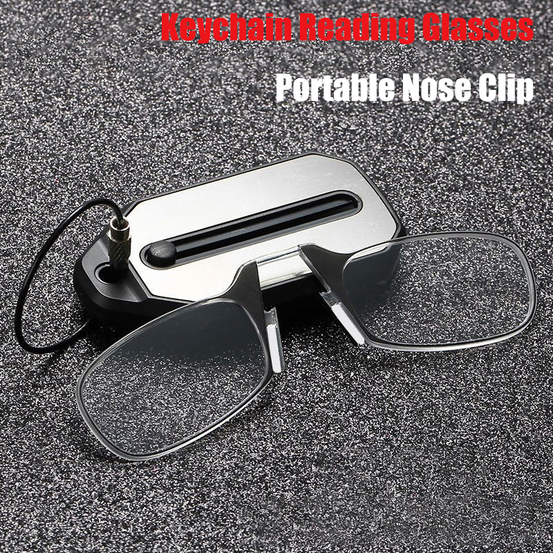 Key Chain Legless Clip Nose Reading Glasses Women Men Ultra-light Portable Rimless Readers Eyewear UDiopter +1.0 +3.0