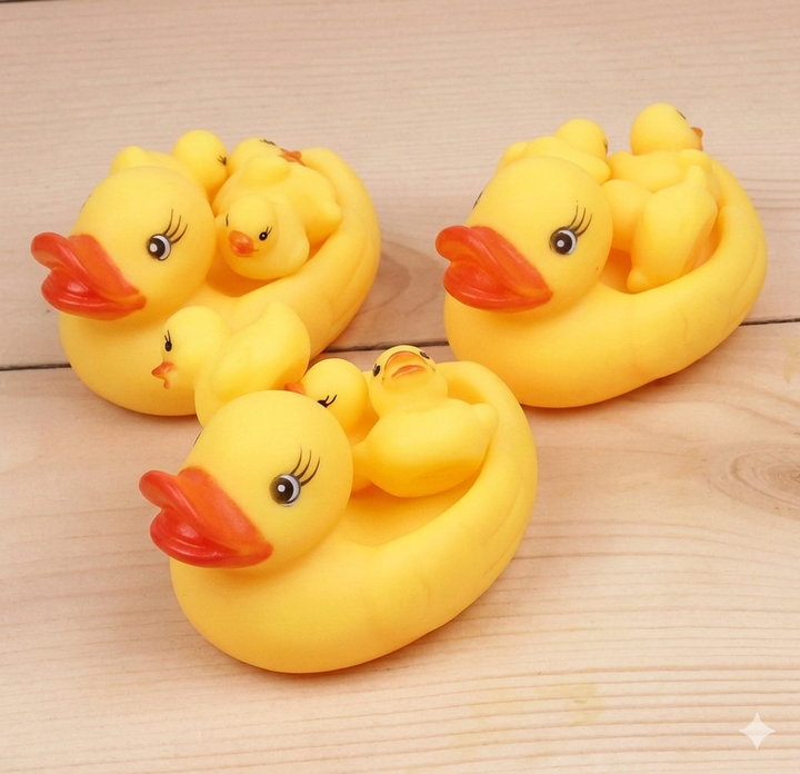 Yellow Duck Family Bath Toys