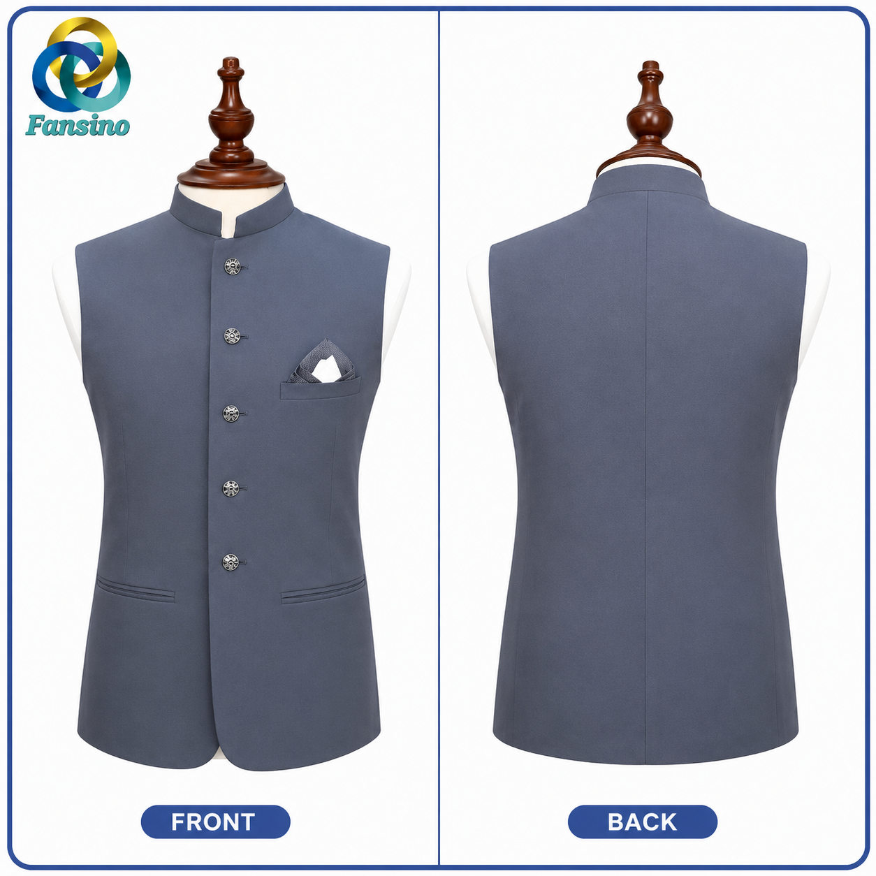 Grey Waistcoat By Fansino | Premium Quality Waist Coat For Men