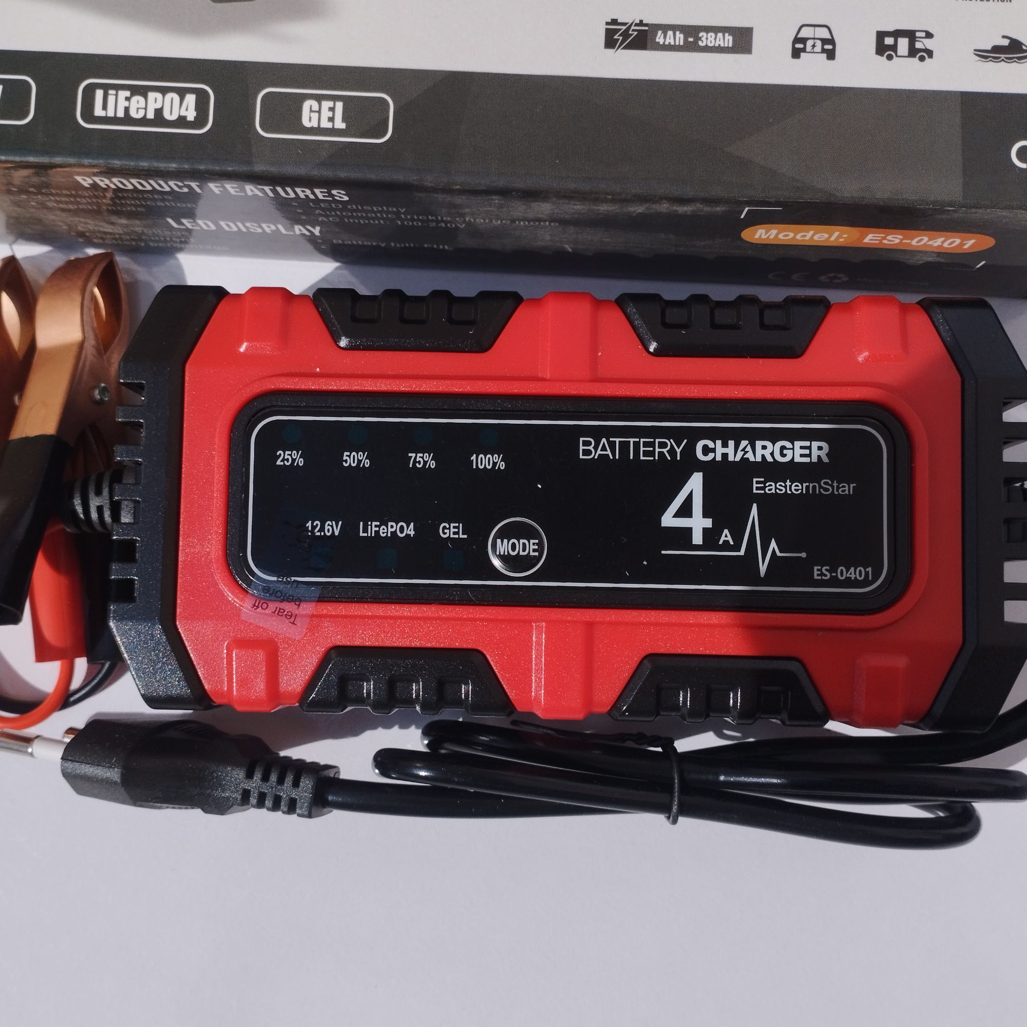 12V 4A Digital Universal Automatic Battery Charger For Car, motor cycle, DC Fan Battery Charger Support Lithium battery, Gel Battery Aced Battery, Dry Battery Automatic Cut Of on Full Charge