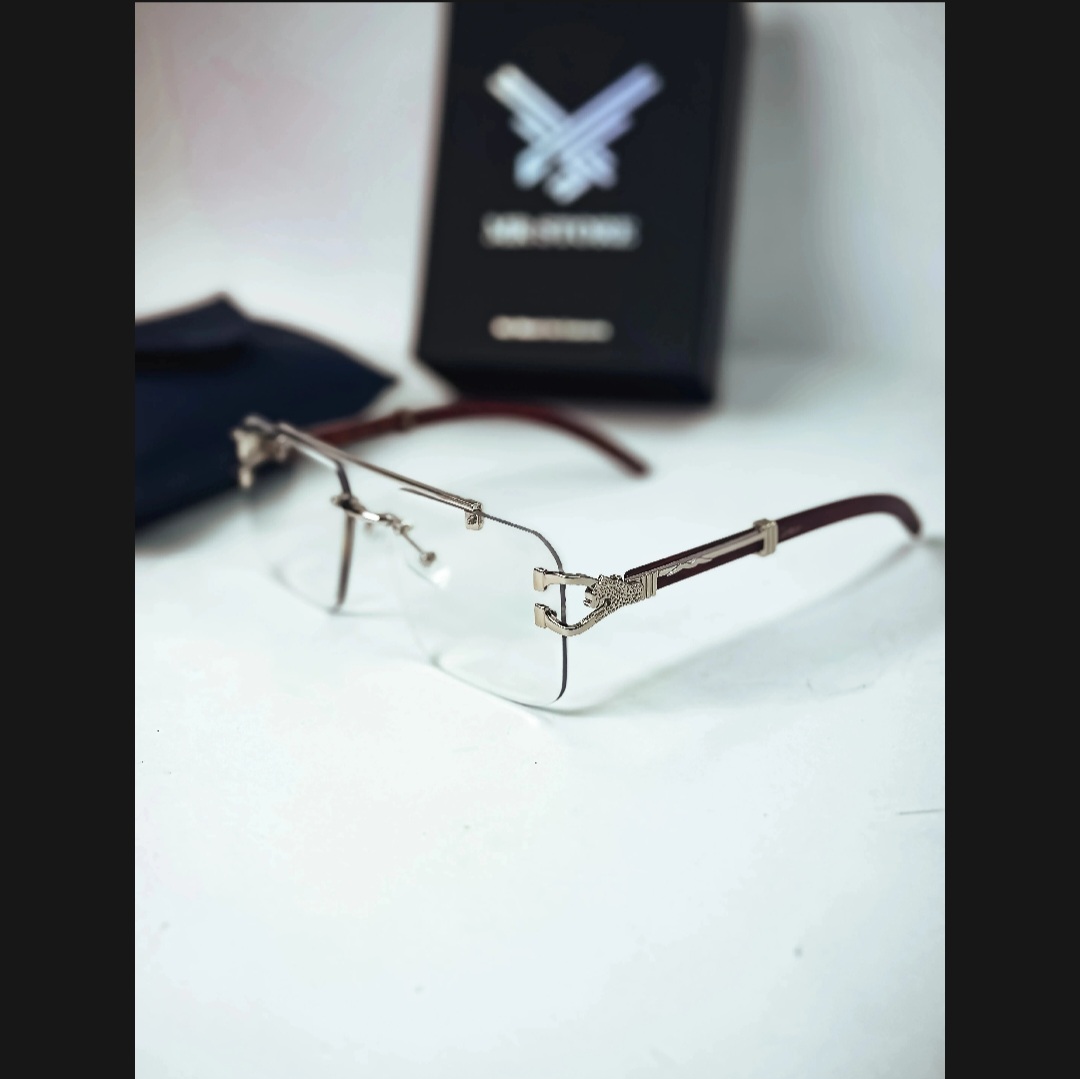 Photochromic Sunglasses Rimless UV400 | Color Changing Transition Glasses | Luxury Frameless Brown Driving Sunglasses for Men Women Unisex Pakistan (Cheetah Style)