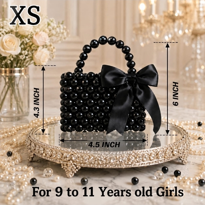Elegant Mini Handmade Pearl Bag With Ribbon Bow – Versatile Design for Crossbody and Shoulder Carry - Wedding Clutch