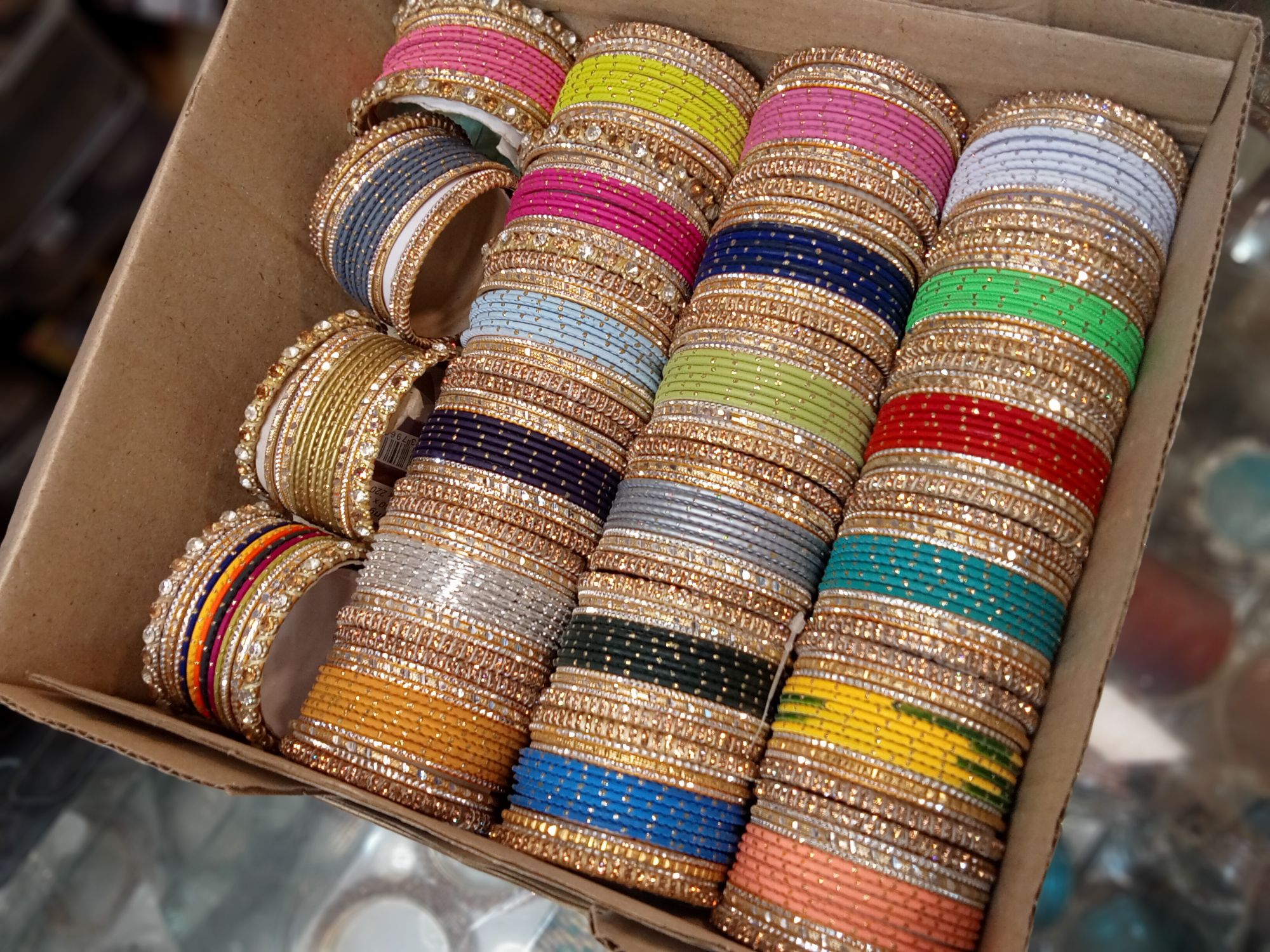 Exclusive Trending Metal Dotted Bangles with Thread Kara Set for Women and Girls Jewellry