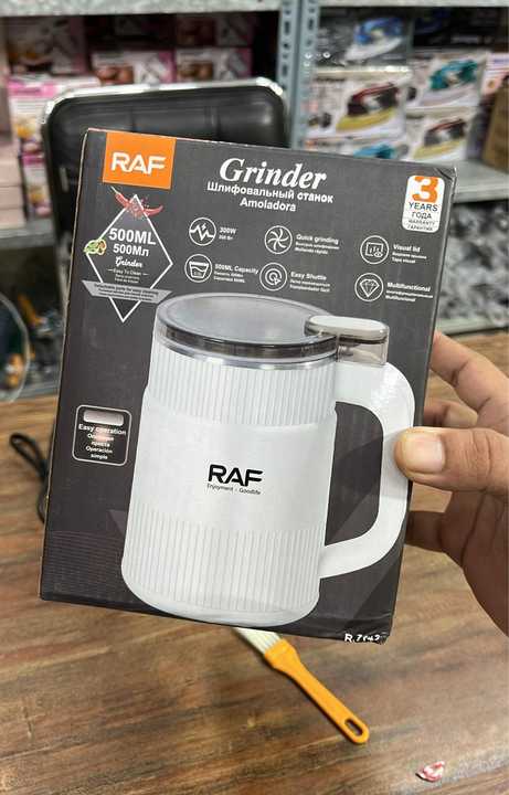 RAF Electric Grinder 500ml R-7143 | Stainless Steel Coffee Spice Grinder | Dry Food Grinder | Kitchen Masala Grinding Machine