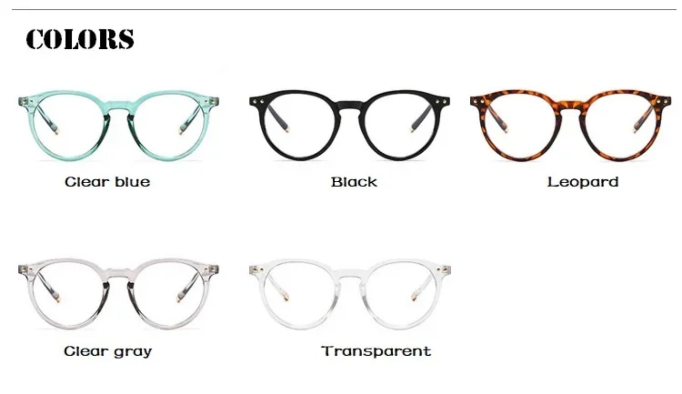 Vintage Round Optical Glasses Women Men Anti Blue Light  Eyeglasses Frame Prescription Transparent Lens Spectacle Frame Unisex