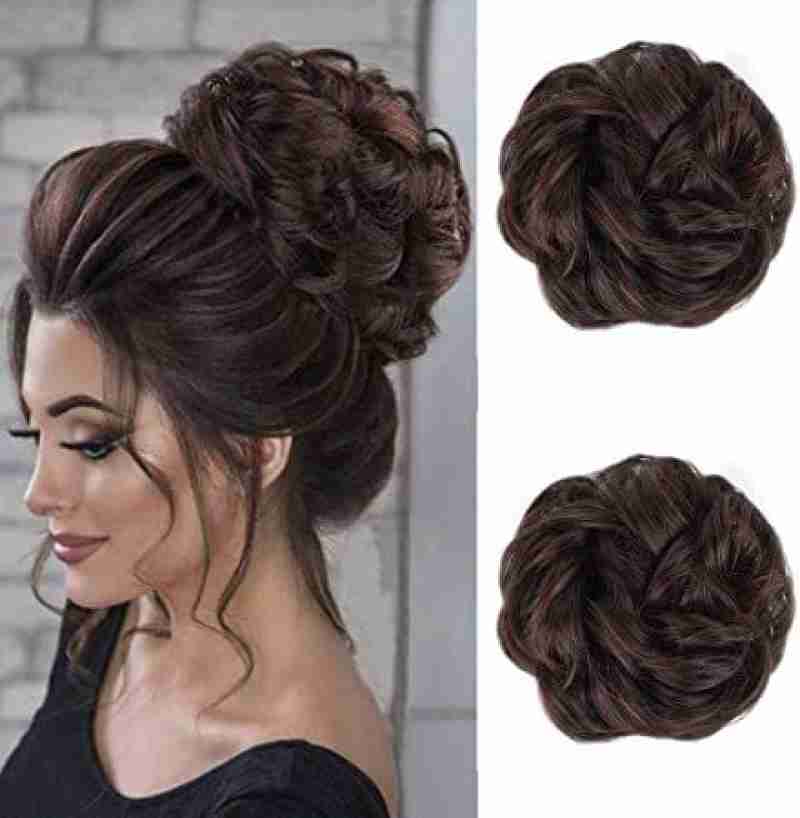 Dark Brown Hair Jura Extension Donut – Dark Brown Hair Bun Extension For Women And Girls Stylish Hair Jura / Ponytail / Bridal Party Use
