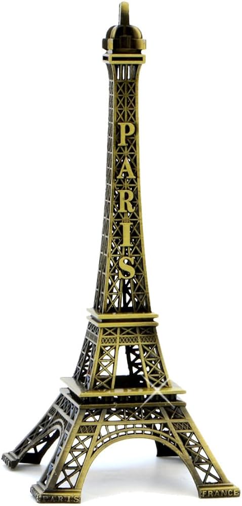 Eiffel Tower Statue Decor 5 Inches Mini Metal Eiffel Tower Model Figurine for Souvenirs, Cake Table Decor, Gifts, Party, Home Decoration Showpiece