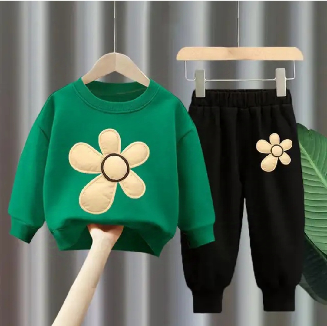 Sweatshirt And Pajama / Trousers For Kids Baby Girls Imported Comfy Winter Warm Top Clothes Sets Dresses Outfit Tracksuit Jannat Place