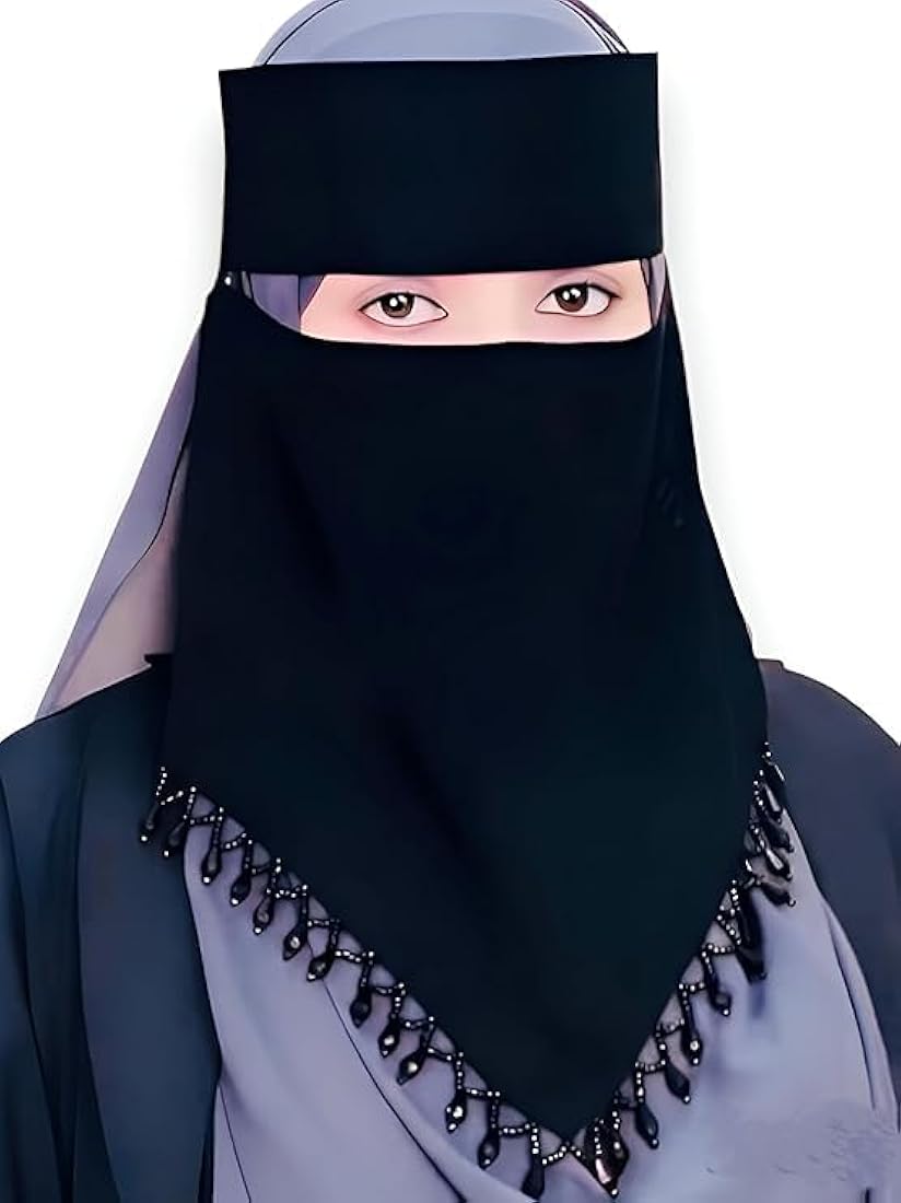 naqab | pearl naqab |  Elegant Triangular Black Beaded Naqab with Headband
Saudi-style niqab in a graceful triangular cut
Embellished with delicate hanging beads for a premium look
Soft, breathable fabric – perfect for modest daily wear or occasions
