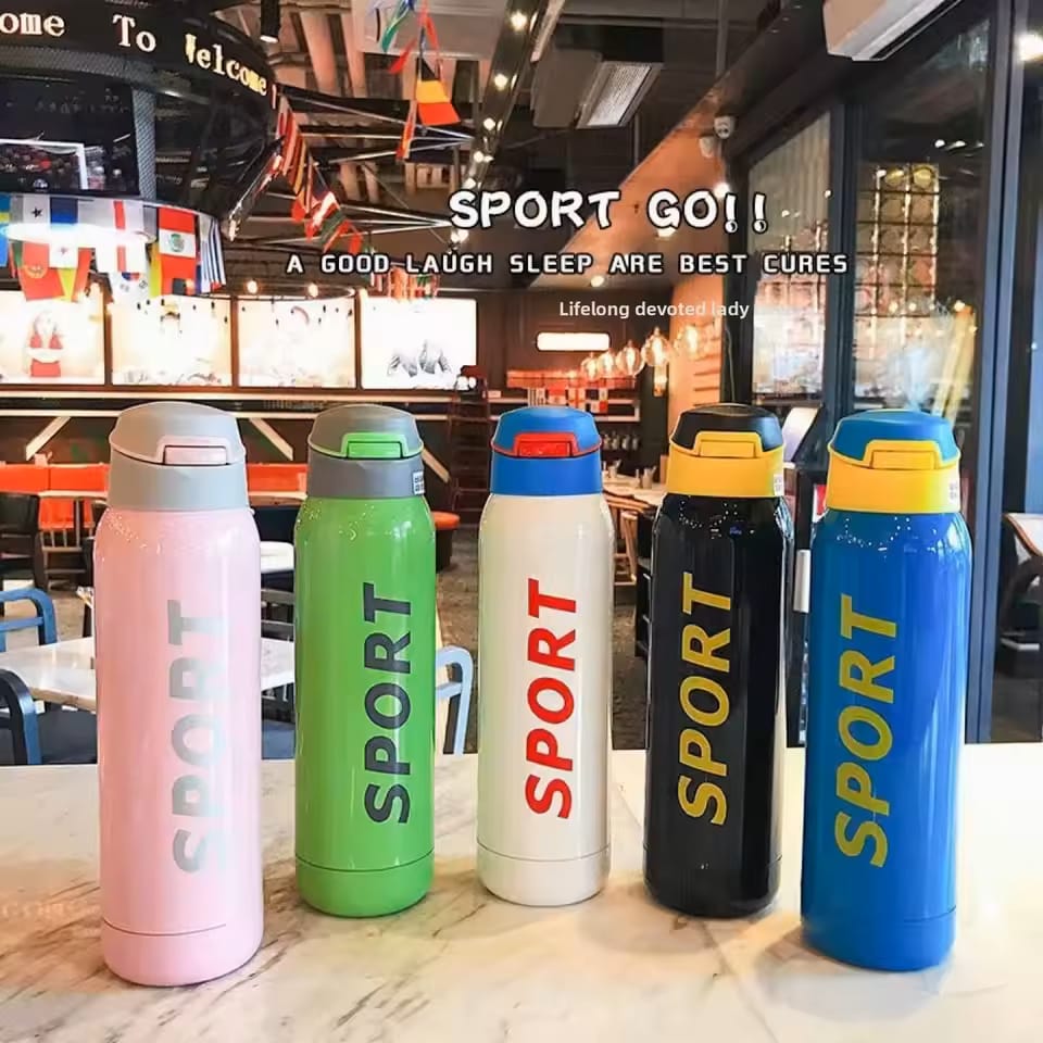 500ml Straw Vacuum Sports Bottle