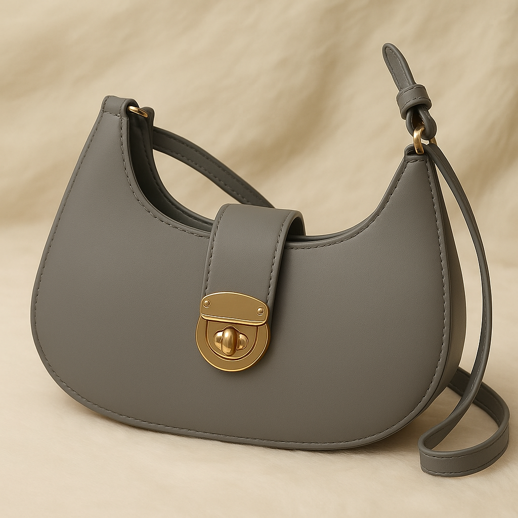 Women’s Hobo Handbag – Stylish Faux Leather Shoulder Bag with Gold Turn-Lock & Large Capacity