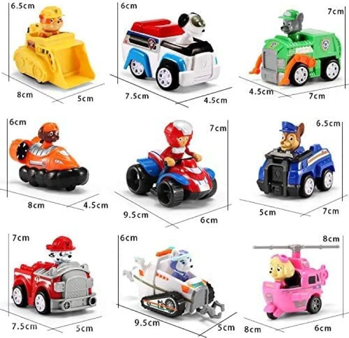 Paw patrol 9 figures action figures set with joints best cartoon charcters