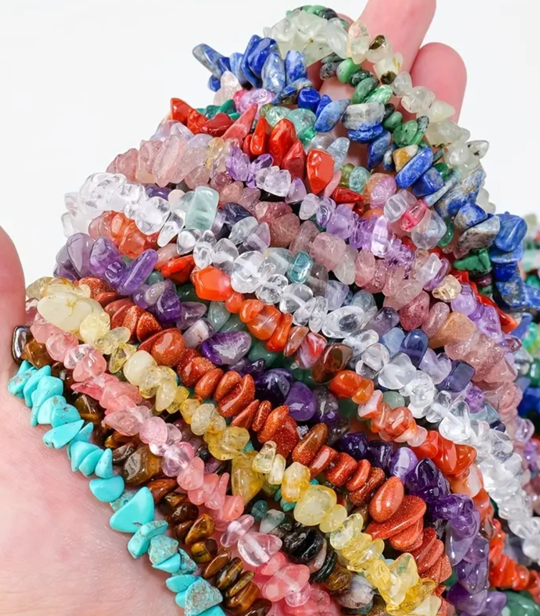 80CM  Natural Crystal Gravel Beads Semi Finished Gem Stone Chips Loose Beads For Jewelry Making DIY Bracelet Necklace Gift