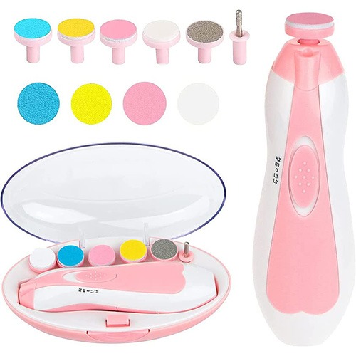 Baby Nail Clippers Safe Electric Baby Nail Trimmer, Baby Nail File Kit Born Pink