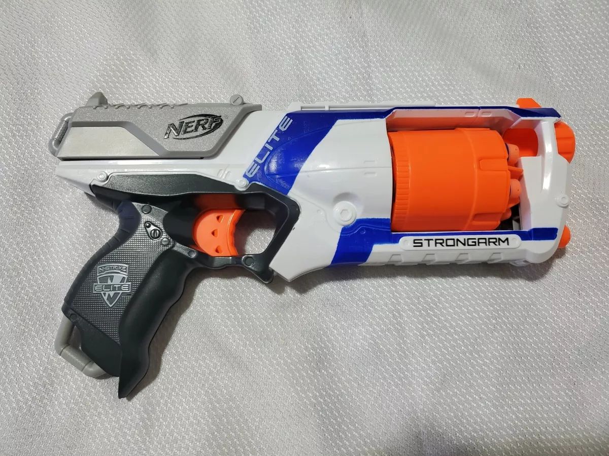 NERF N Strike Elite Strongarm Toy Blaster with Rotating Barrel Used