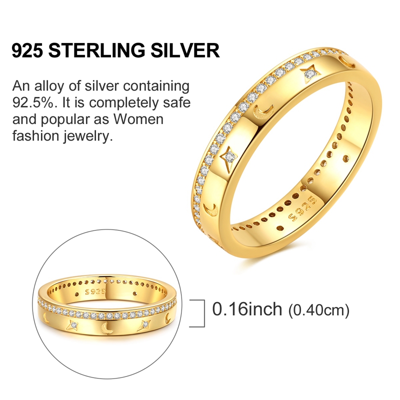Original 925 Silver Ring Sparking Infinite Love Starry Night Rings For Women Girls Jewelry Birthday Anniversary Engagement 