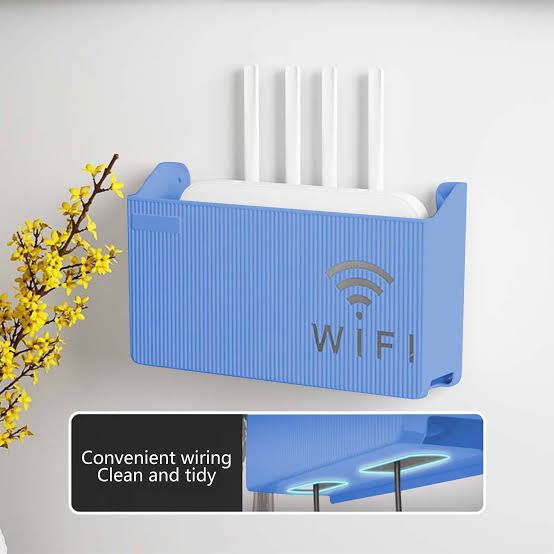 Wall Mounted WiFi Router Stand / Shelf / Rack – Wireless Router Holder & Organizer with Hidden Cable Management – ABS Plastic and Metal WiFi Rack for Home & Office – Easy Installation – Decorative Internet Box – High Quality
