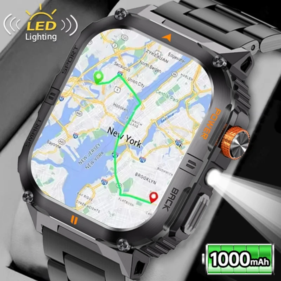 2026 New Smart Watch 2.00inch HD Display BT Call LED Flashlight Multiple Sports Modes Pedometer Men's Sports Smartwatch