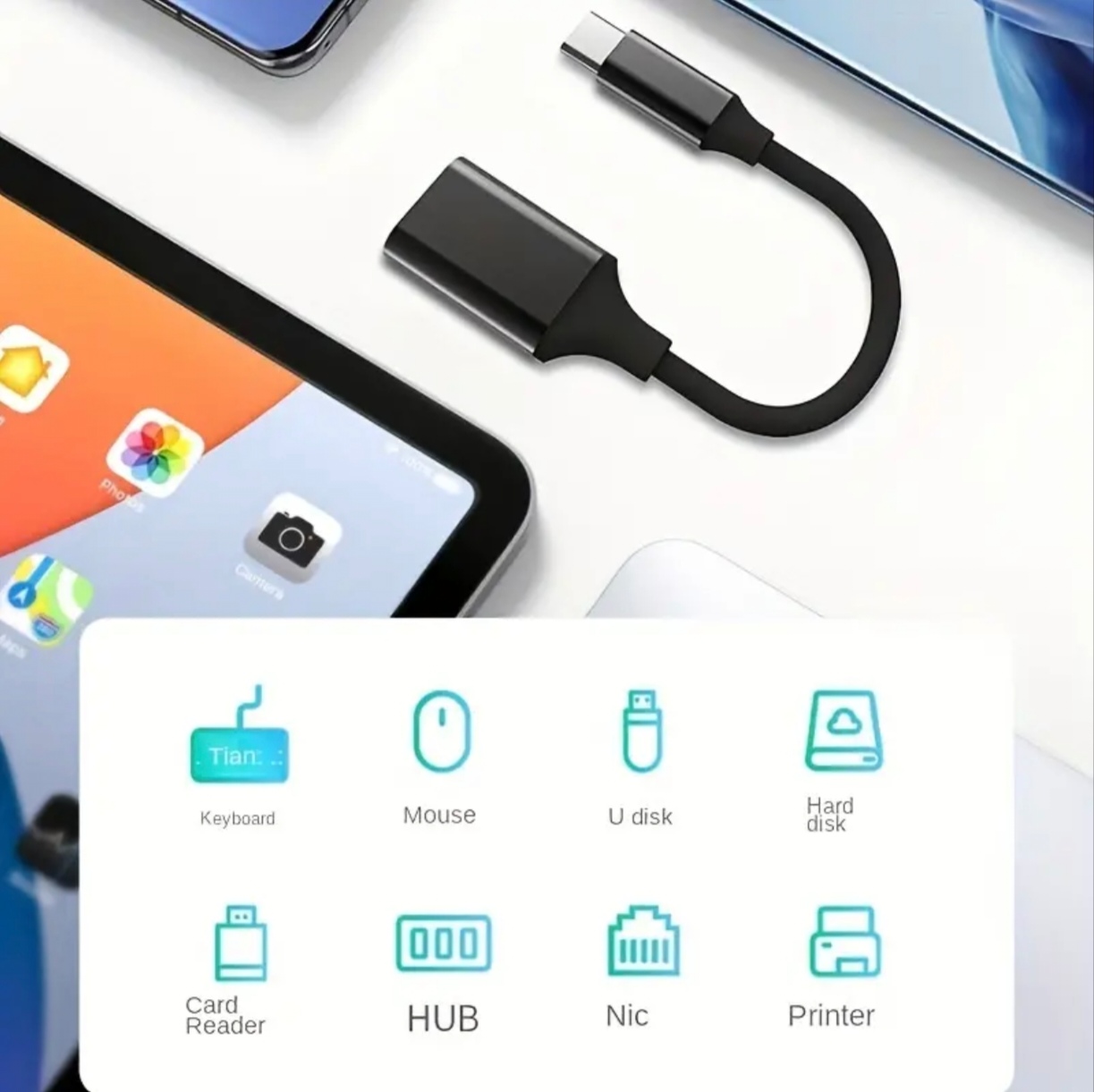 OTG Type C Cable Adapter USB to Type C Adapter Connector for   S20  OTG Data Cable Converter for MacBook Pro