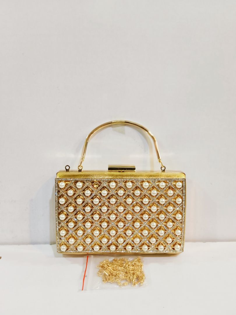 Gold colour clutch clearance bag