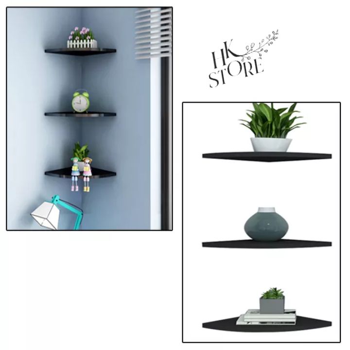 Corner Shelf Kitchen shelf Wall Shelf Wall-mounted Display Storage Organizer Rack for Living Room Office Home Decor 3pcs 3 Tier corner shelves Floating bedroom shelf