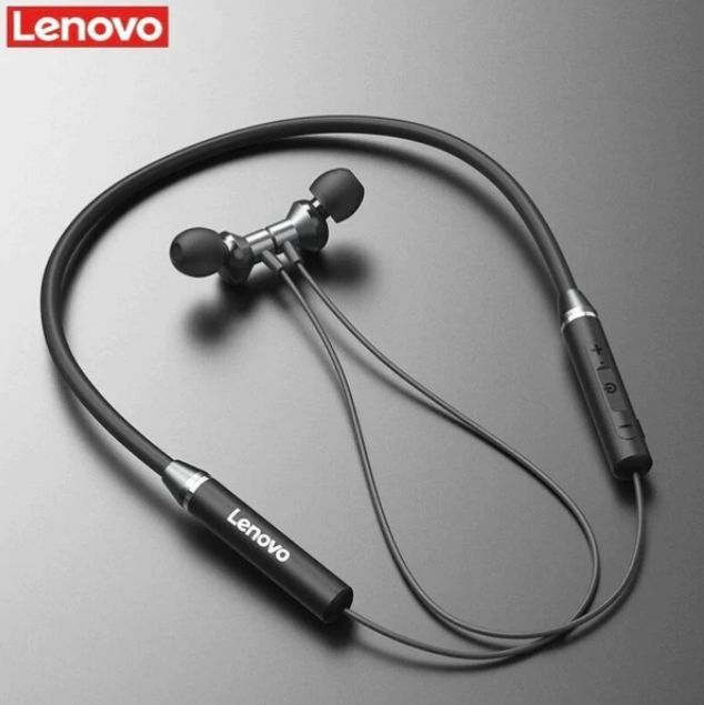 Lenovo HE05 Wireless Neckband Bluetooth 5.0 Headphone Wireless Headset With Heavy Bass Stereo Earphones High Quality Magnetic Attraction Intelligent Noise Reduction Cancelling Sports Headset price in Pakistan