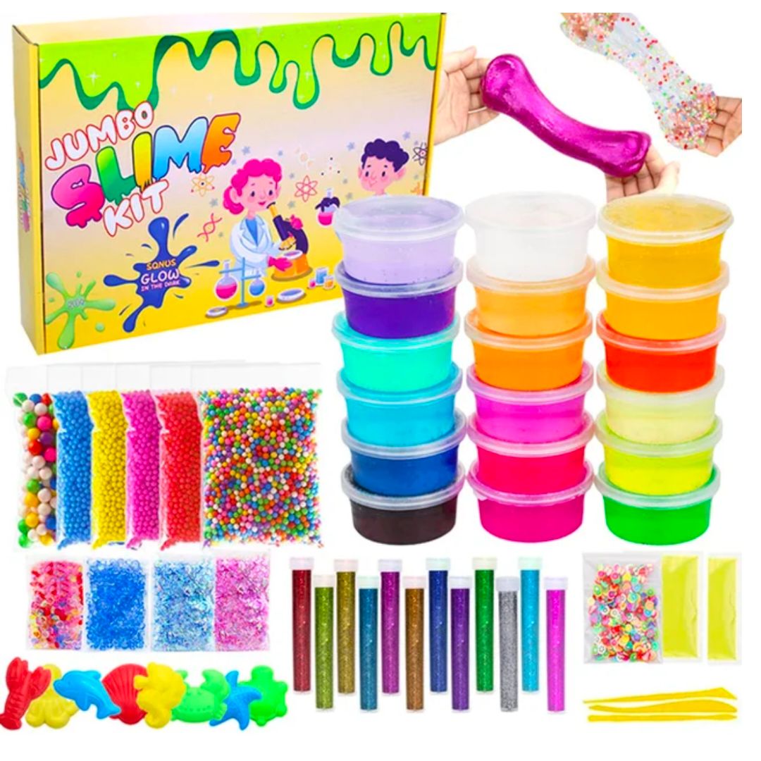 12 slime pack - 6 glitter bottle - Orbeez ball and Orbeez Animals- clay mitti pcs-8 stick icecream in (Jumbo deal price) Rs-300 / box not include