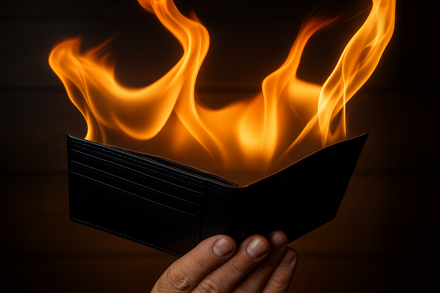 FIRE WALLET - Magic Fire Design, High-Quality Leather, Fashionable & Practical, Ideal for Daily Use, Unisex Wallet