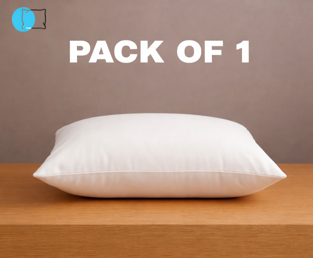 Pack Of 1 - Pillow  - White Pillow - Designed For Back & Side Sleepers -  Pillows - White Ball Polyester Fiber Pillow - Pillows For Bed - Lightweight & Non Allergic - Pillow With Zip Closure