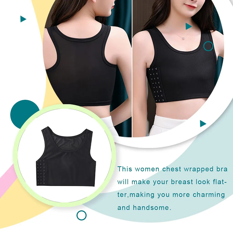 Flat Breast Binder Underwear Women Seamless Side Buckle Shorts Vest Summer Tank Tops Shaper Bustier Wireless Chest Wrap Bandage