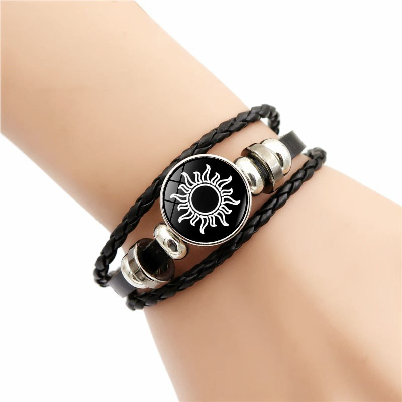2Pcs Luminous Couple Bracelets Sun Moon Adjustable Black Braided Bracelet Friendship Fashion Romantic Jewelry Birthday