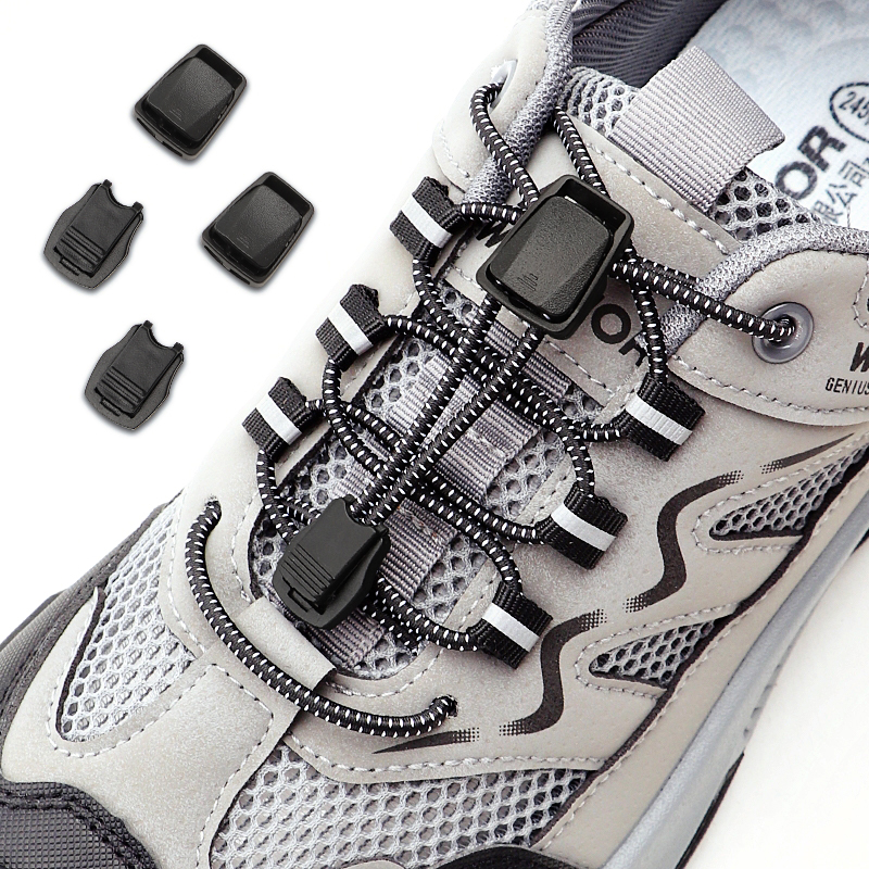 Elastic No Tie Shoelaces with Lock Buckle Stretch Quick Lace System for Sneakers Running Sports Shoes Adults Kids