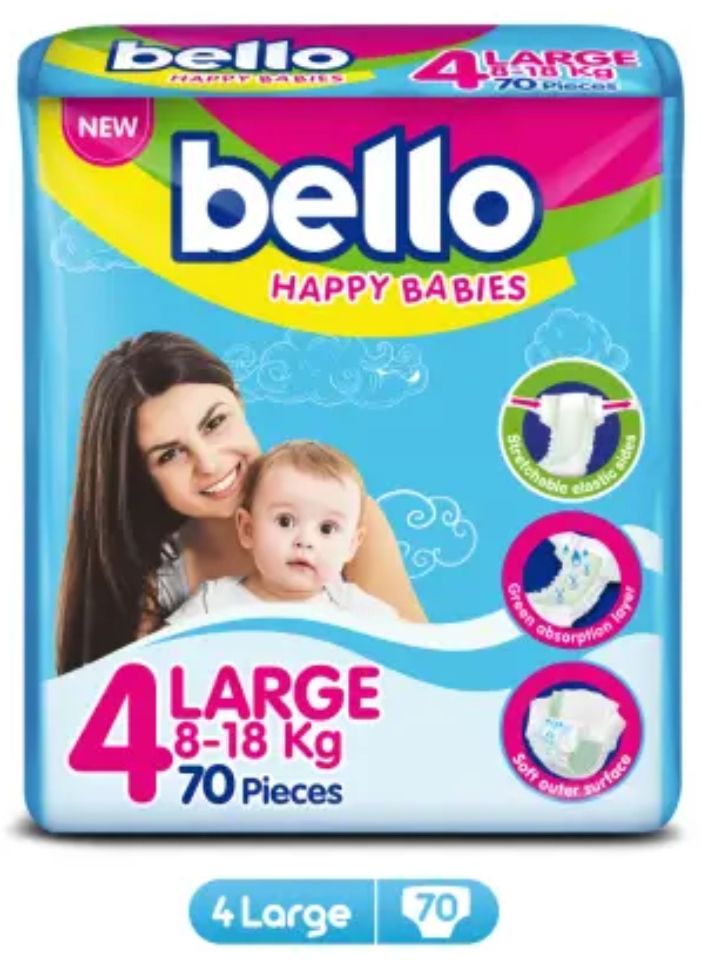 Bello Baby Diaper Size 04 (70 Pieces ) Daraz.pk
