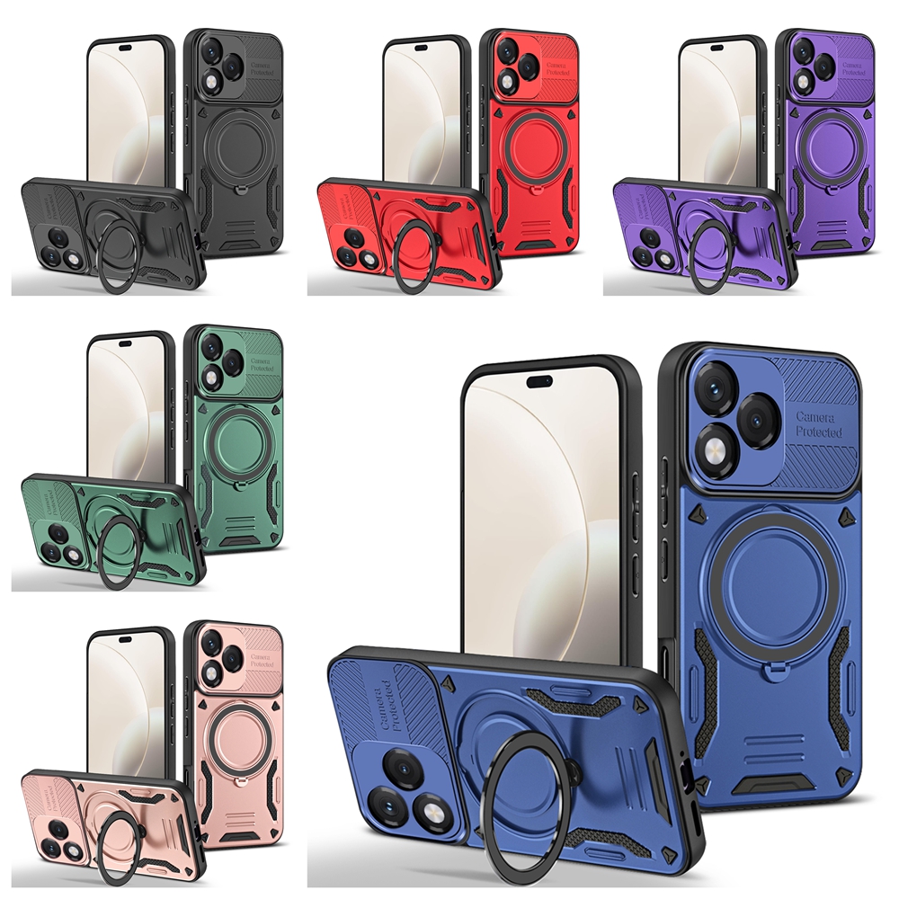 Luxury Armor Magnetic Phone Case For Honor X60 Pro X5C Plus X9C X9d X7d 4G X70 400 Smart Lite Ring Bracket Bumper Back Cover