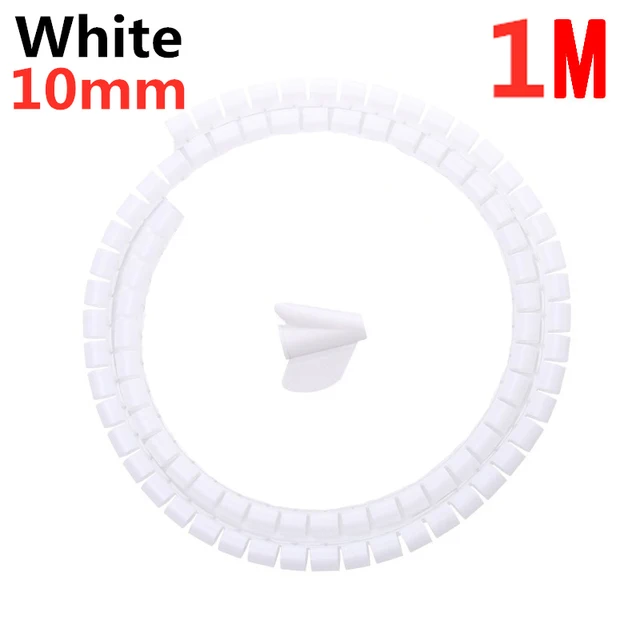 2M/1M Flexible Spiral Cable Wire Protector Cable Organizer Computer Cord Protective Tube Clip Organizer Management Tools 16/10mm