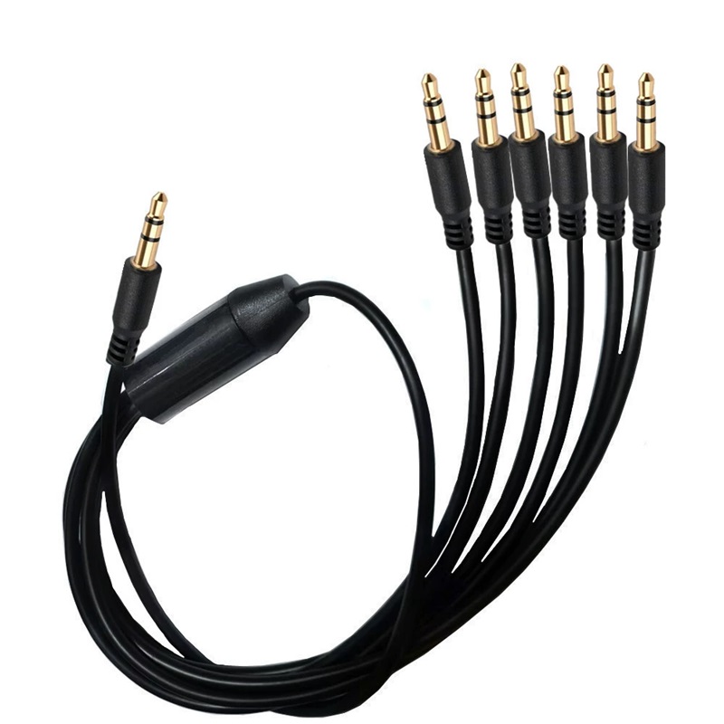 3.5mm Headphone Jack Splitter Audio Cable 3.5mm 1 Male to 2/3/4/5/6 Male AUX Cable Splitter Adapter for Computer Headset