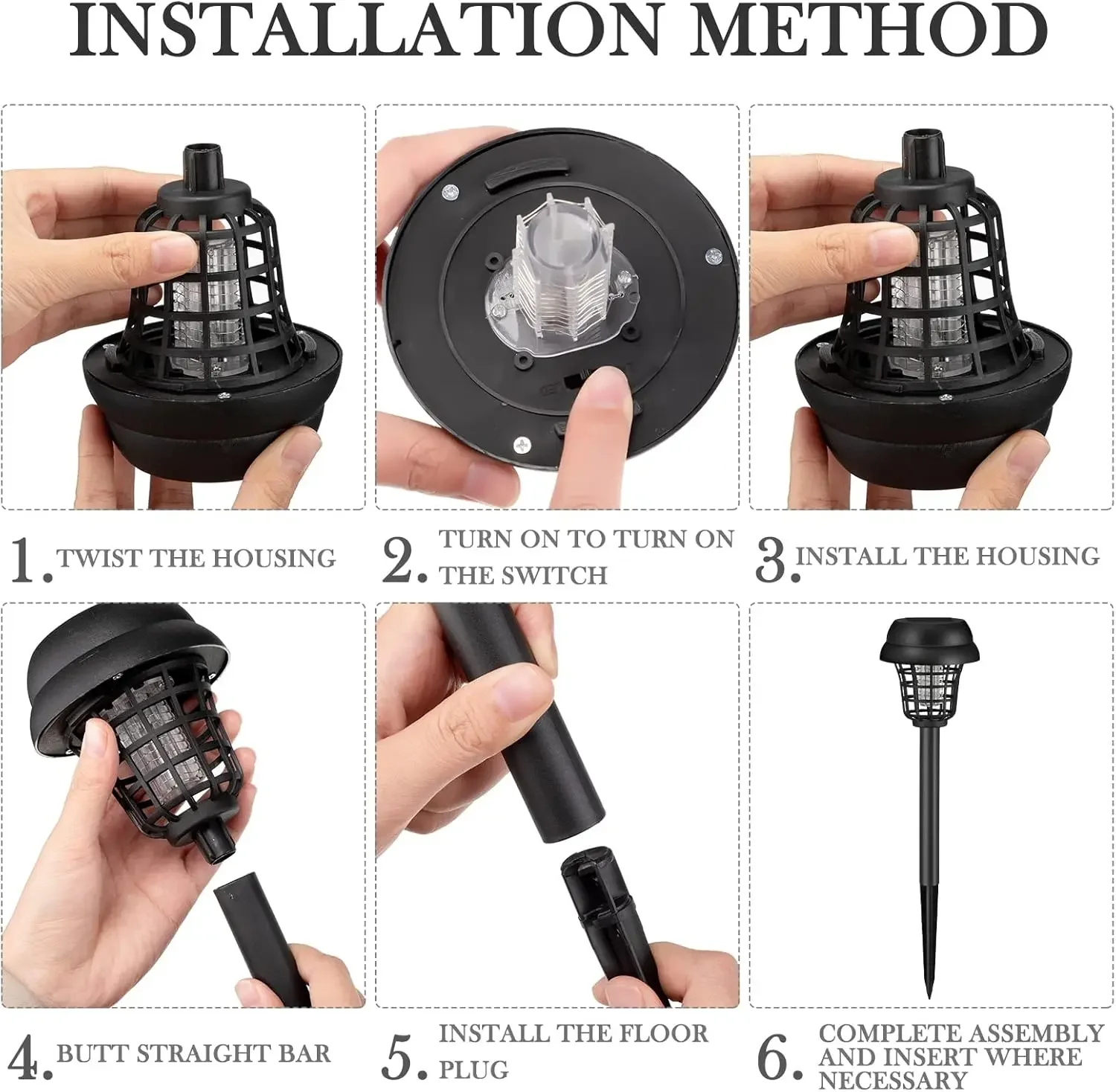 Solar Mosquito Killer Lamp Outdoor LED Bug Zapper Waterproof Light Trap for Garden Lawn Camping