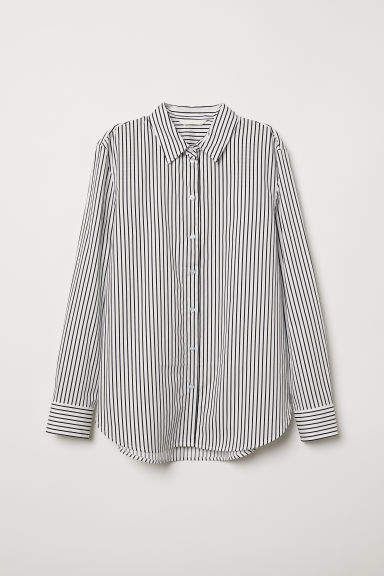Swirlifits Striped Button Down Shirt – Cotton Loose Fit Casual & Office Wear Top