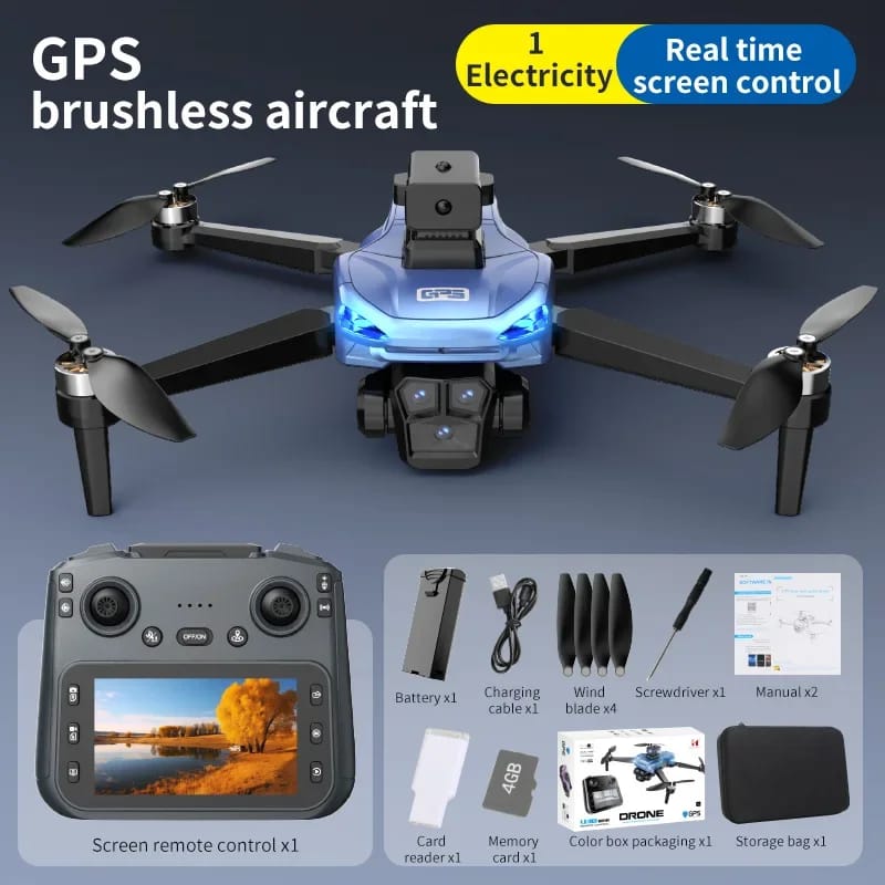 LH X89G 5G Wifi GPS Foldable Drone with HD Dual Camera | Brushless Motor | 4.5" LCD Screen Remote | Optical Flow | WiFi FPV | Altitude Hold RC Quadcopter