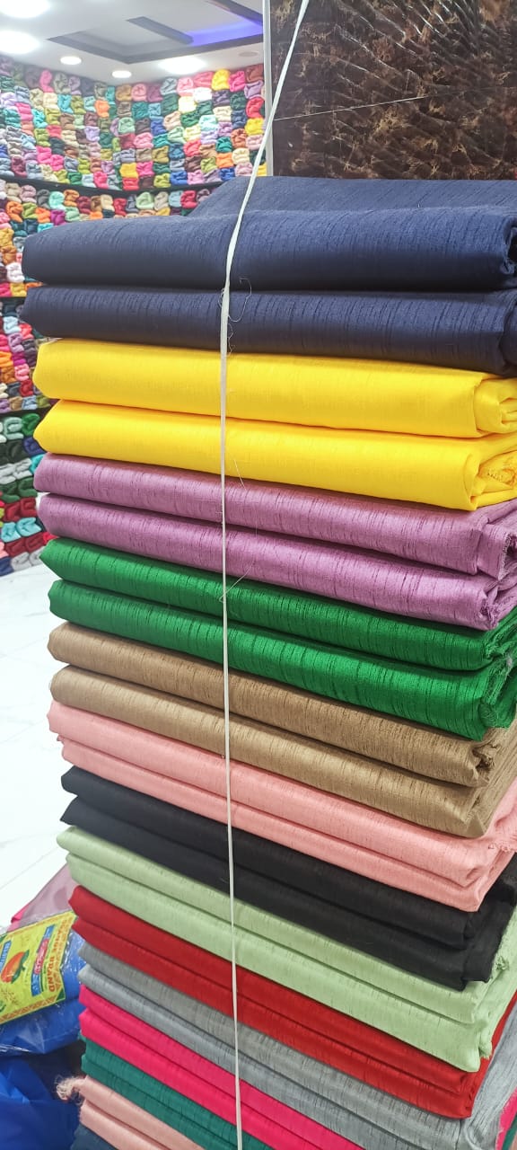 raw silk febric suits for ladies/all colors available