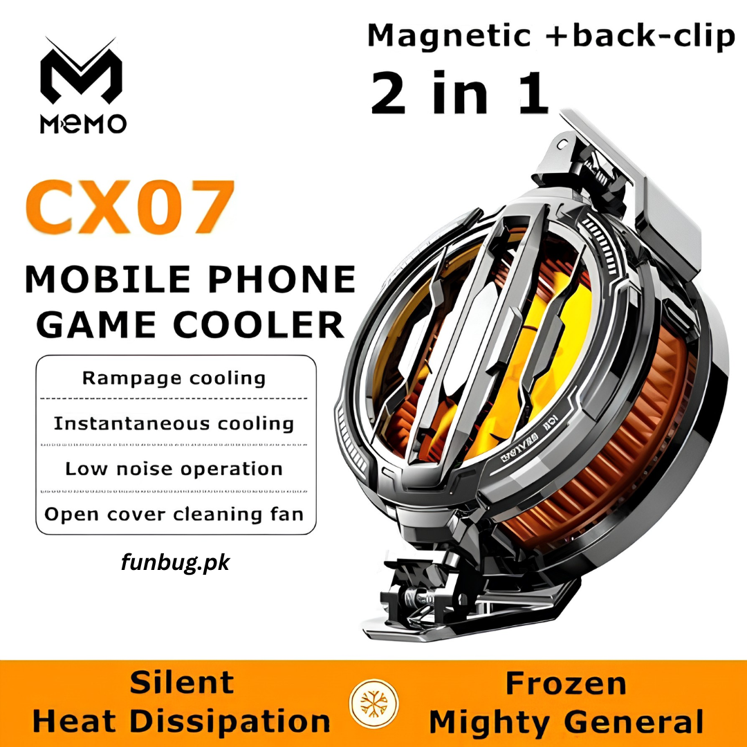 FunBug AL19 Mobile Phone Cooler Collection - Magnetic Semiconductor Cooling Fan & Back Clip Radiator for PUBG Free Fire Gaming | Instant Freezing Heat Sink for Smartphones & Tablets - 100% ORIGINAL