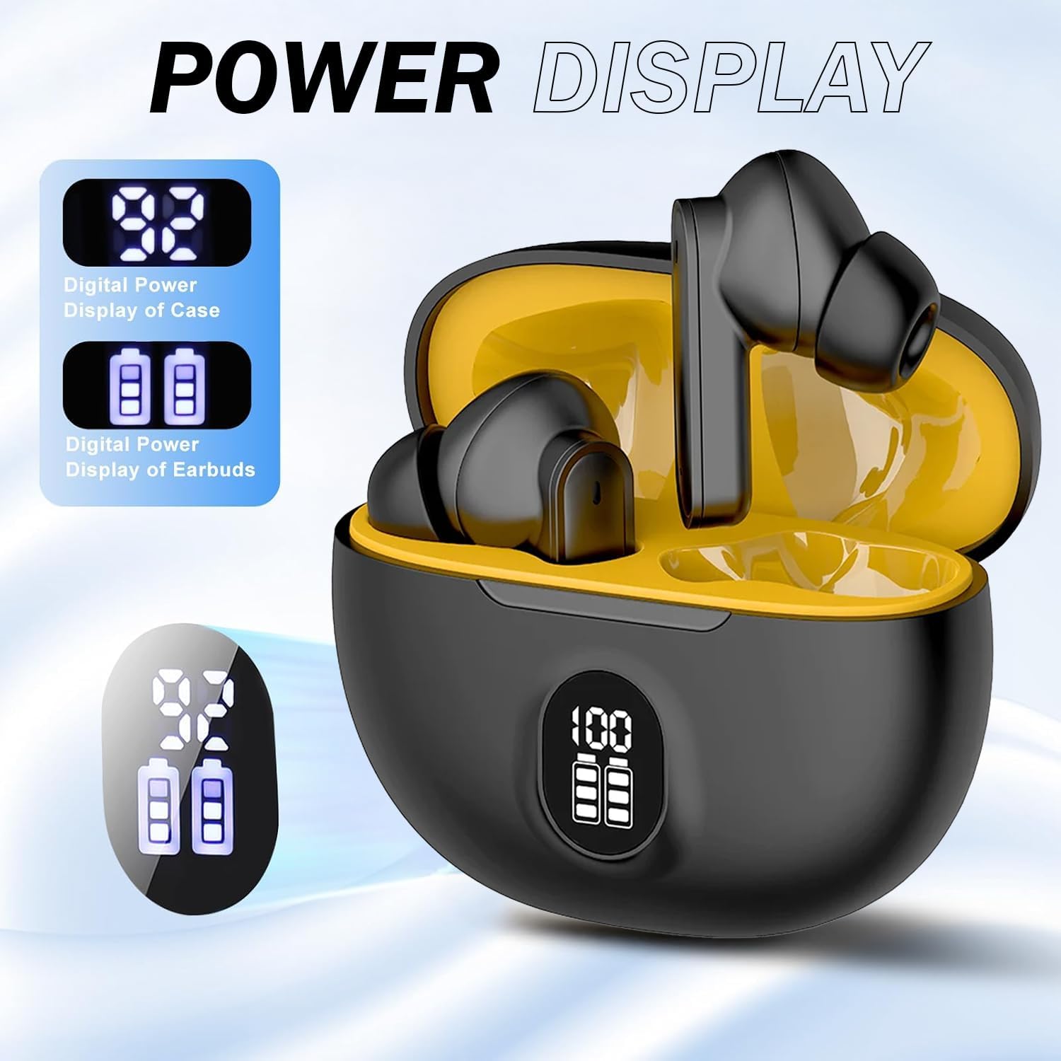 M04 Stereo Hi-Fi Sound, Blutooth Handfree Wireless Airbuds Best for Calling Quality