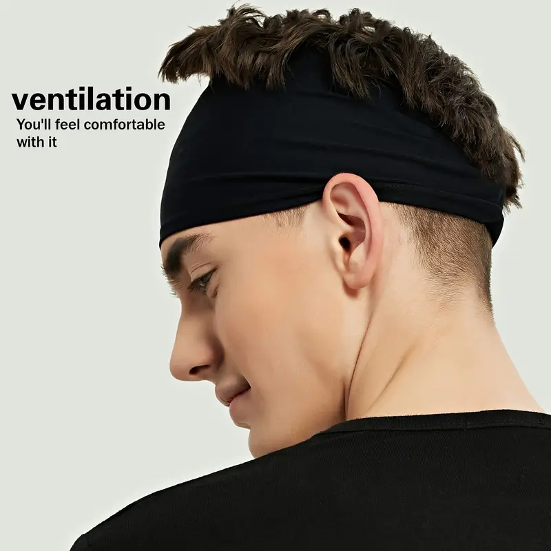 Sports Headbands for Men ,Moisture Wicking Workout Headband, Sweatband Headbands for Running,Cycling,Football,Yoga,Hairband
